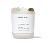 Covered All Bases Intention Crystal Candle - supported & abundant