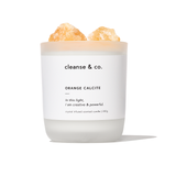 Orange Calcite Intention Crystal Candle - creative & powerful