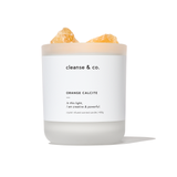 Orange Calcite Intention Crystal Candle - creative & powerful