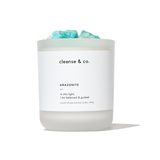 Amazonite Intention Crystal Candle - balanced & guided