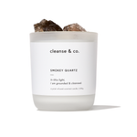 Crystal Candle with Raw Smokey Quartz Crystals