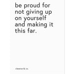 A4 Quote Print - Be Proud print A4 cleanse & co.