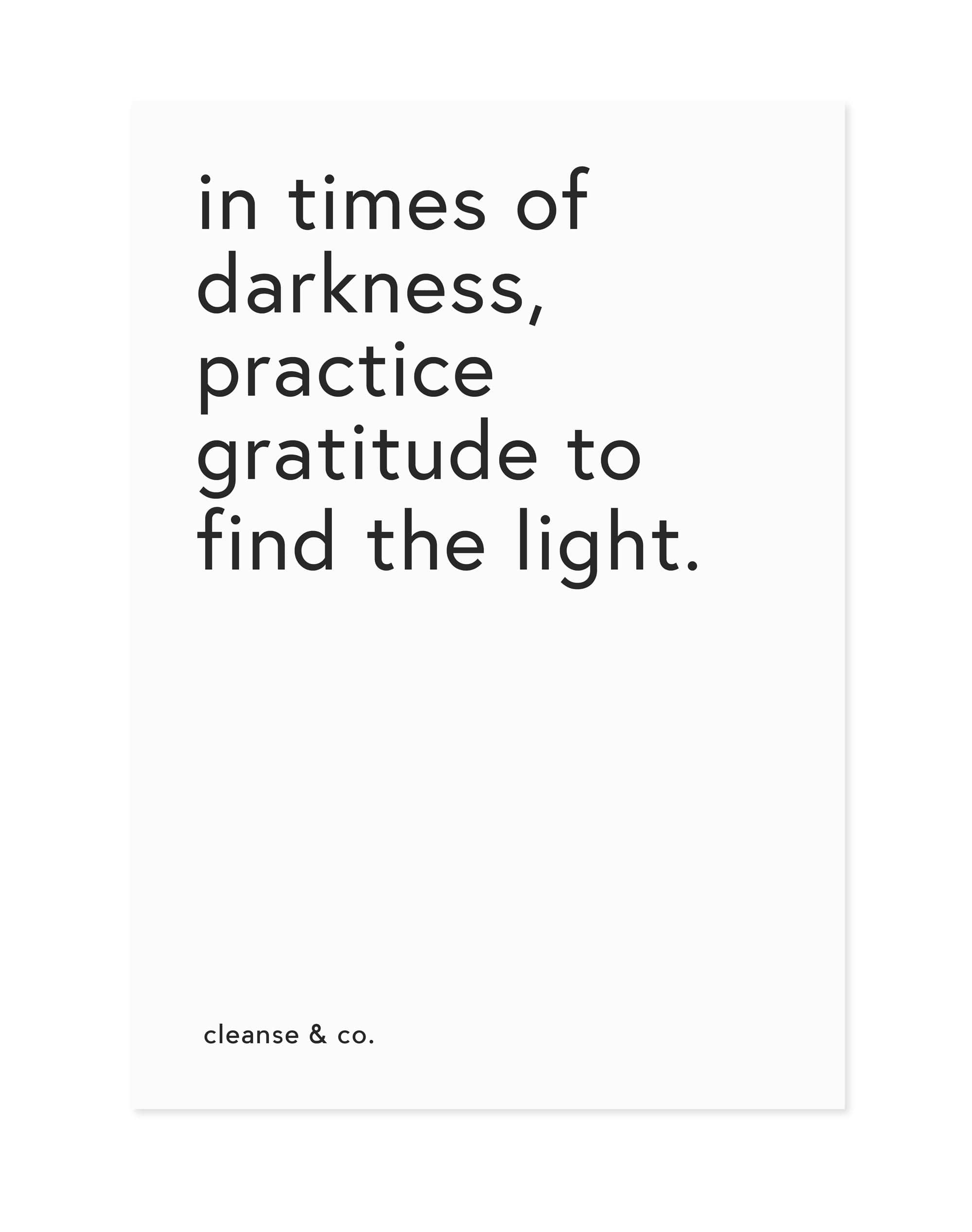 A4 Quote Print - Find the Light print A4 cleanse & co.