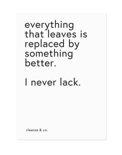 A4 Quote Print - I Never Lack print A4 cleanse & co.