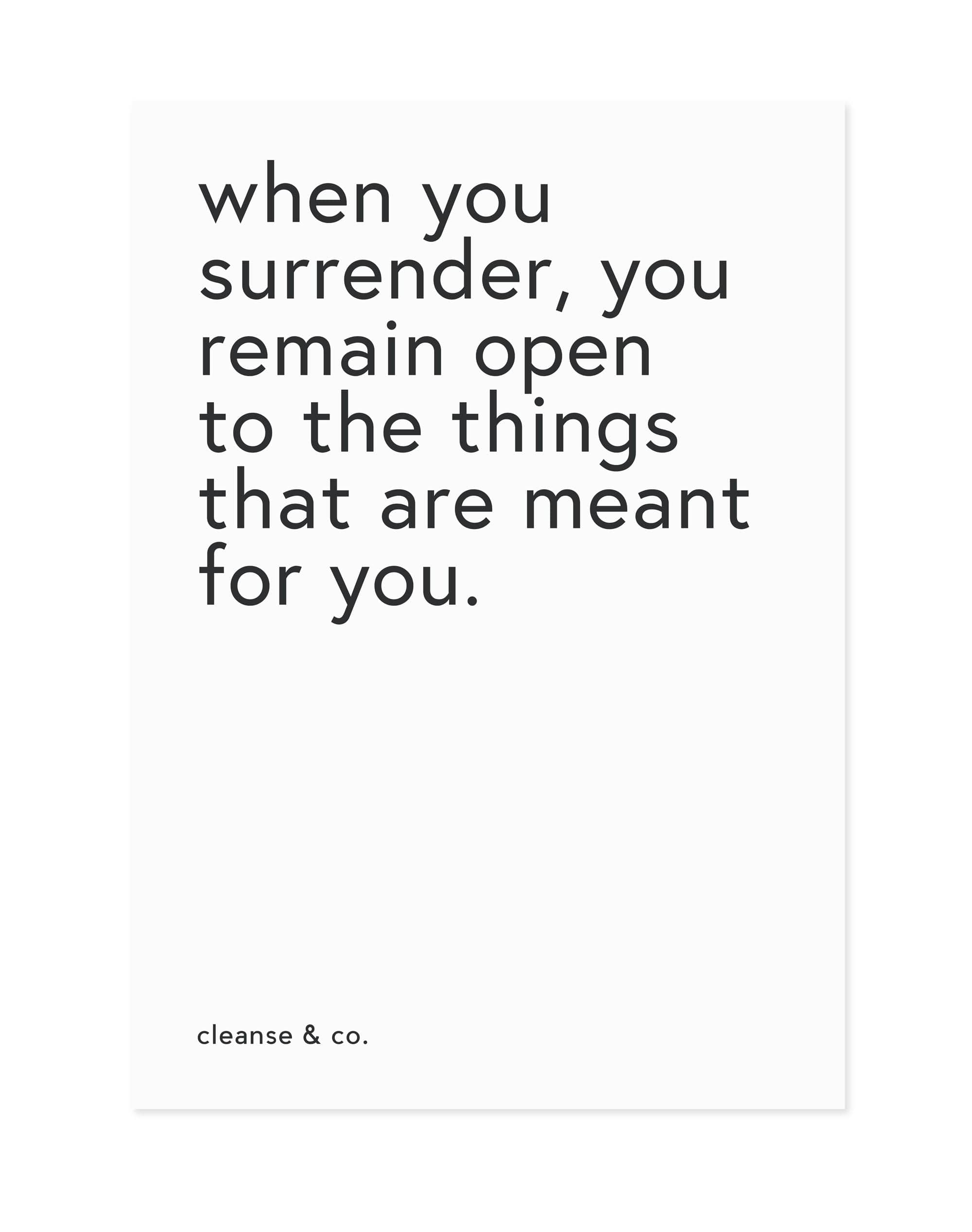 A4 Quote Print - Surrender print A4 cleanse & co.