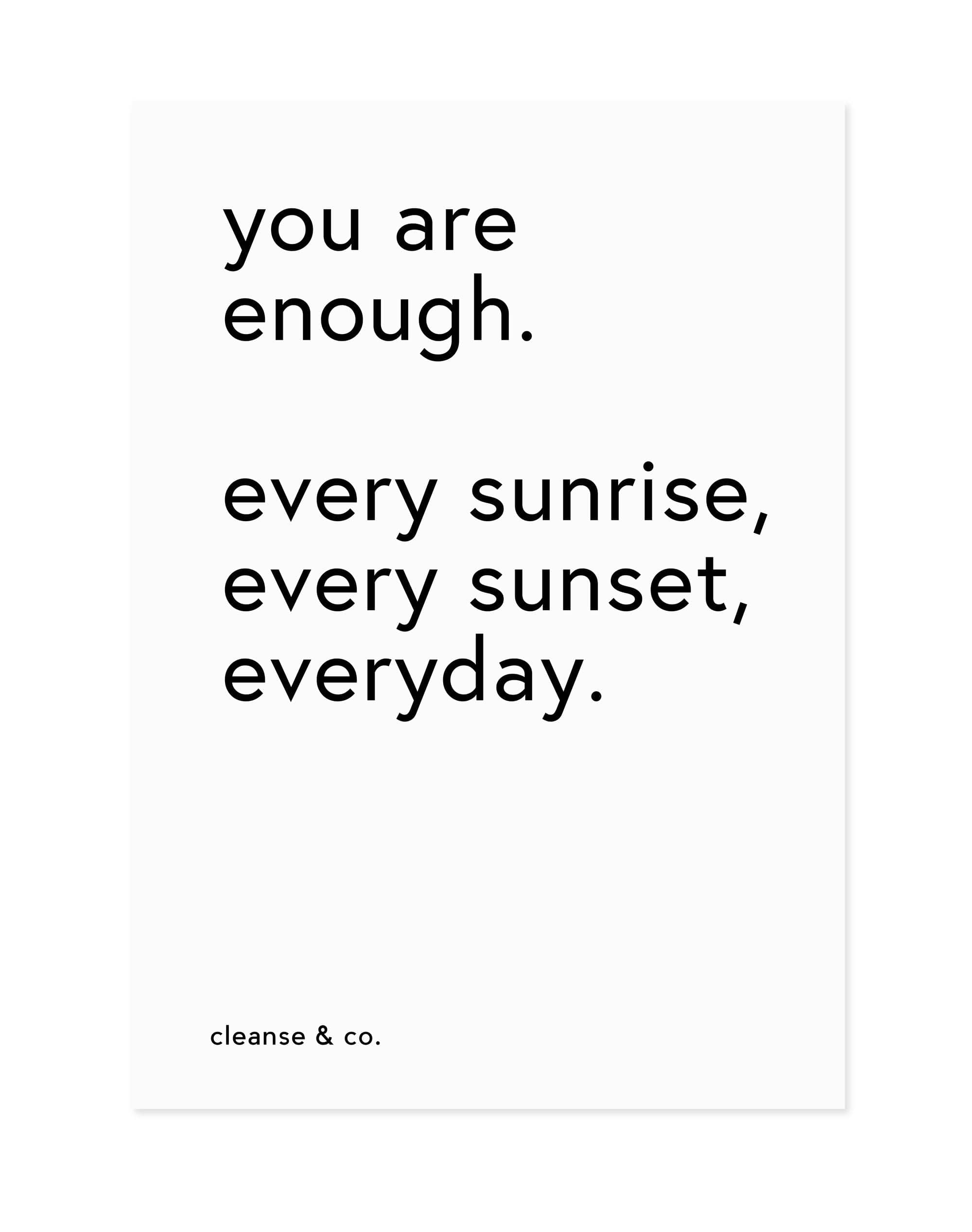 A4 Quote Print - You are Enough print A4 cleanse & co.