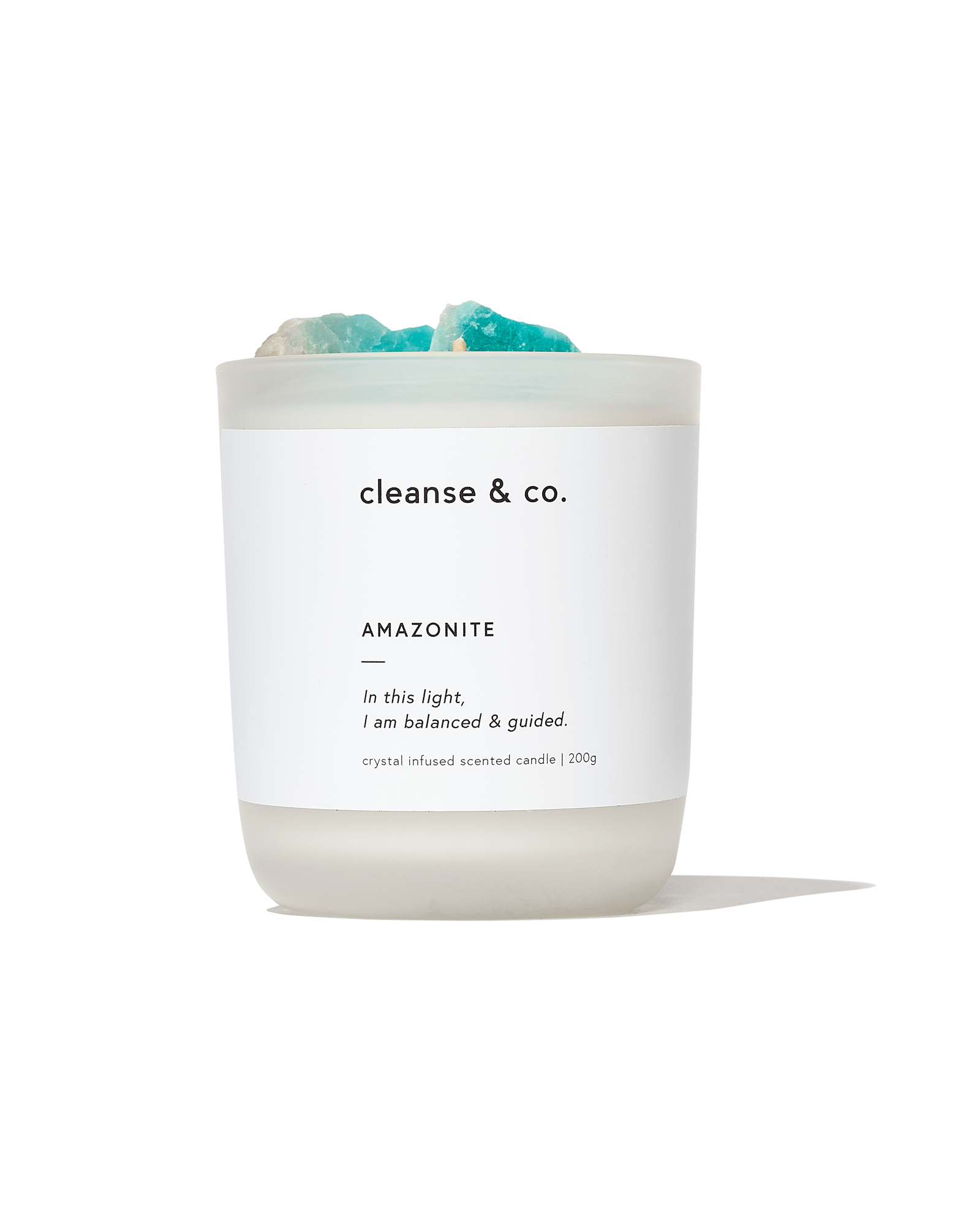 Amazonite Intention Crystal Candle - balanced & guided candle cleanse and co.