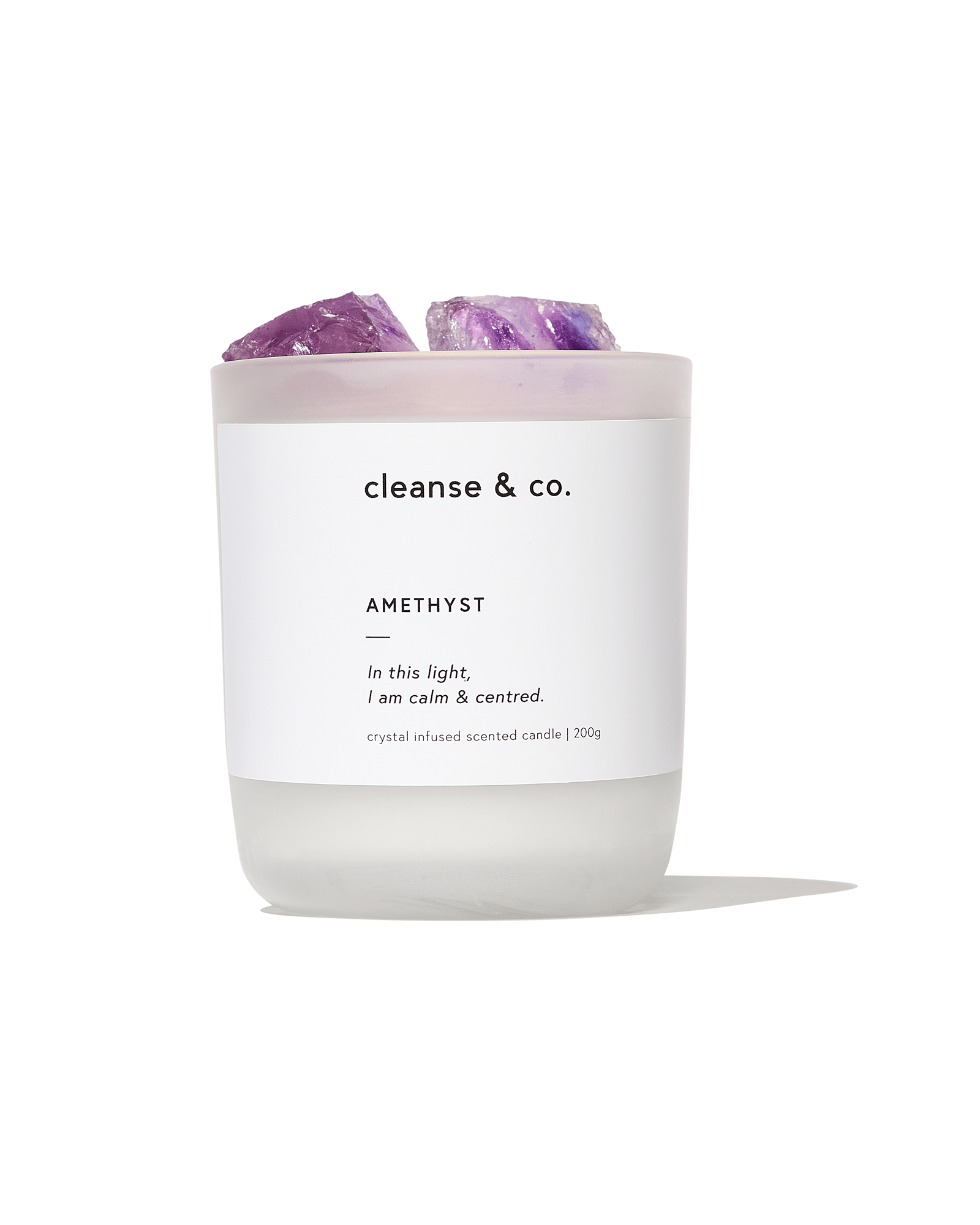 Amethyst Intention Crystal Candle - calm & centred candle cleanse and co.