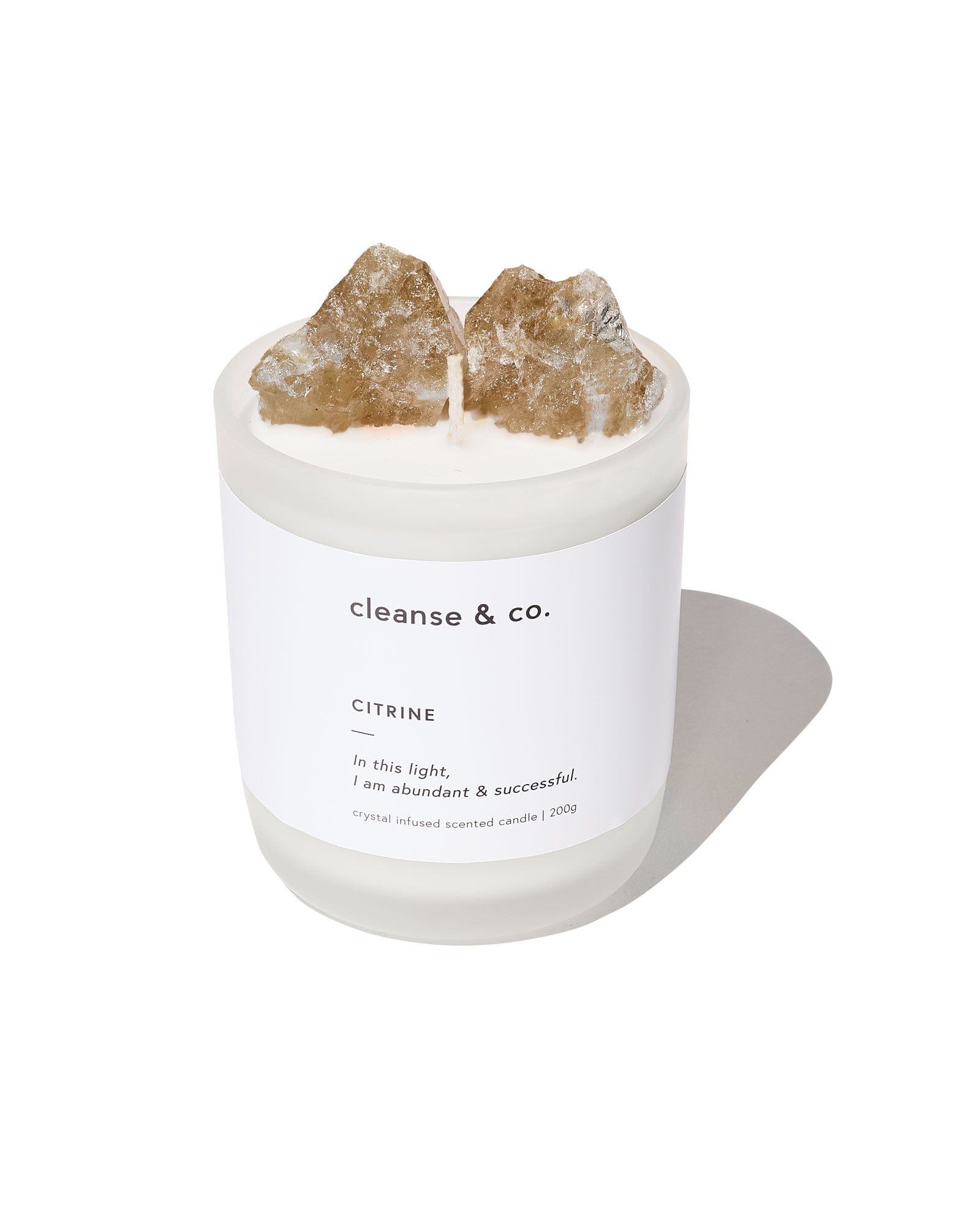 Citrine Intention Crystal Candle - abundant & successful candle cleanse and co.