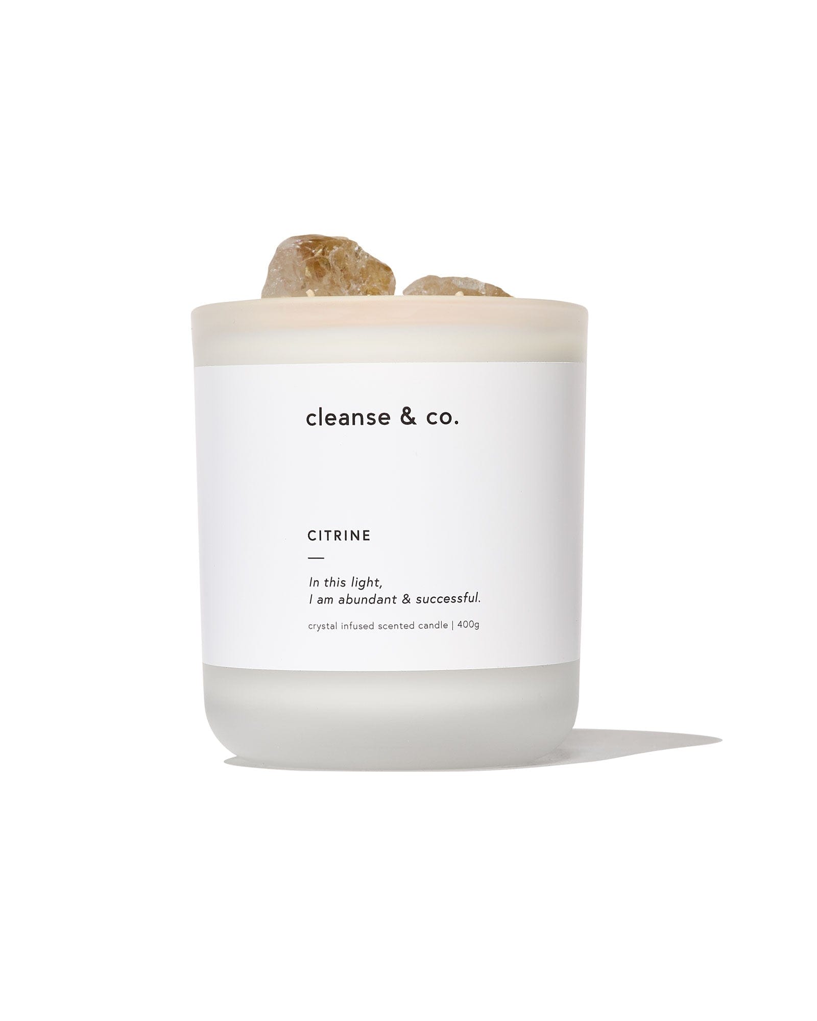 Citrine Intention Crystal Candle - abundant & successful candle cleanse and co.