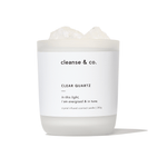 Clear Quartz Intention Crystal Candle - energised & in tune candle cleanse and co.