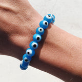 Evil Eye Tumble Bracelet - Light Blue jewellery cleanse & co.