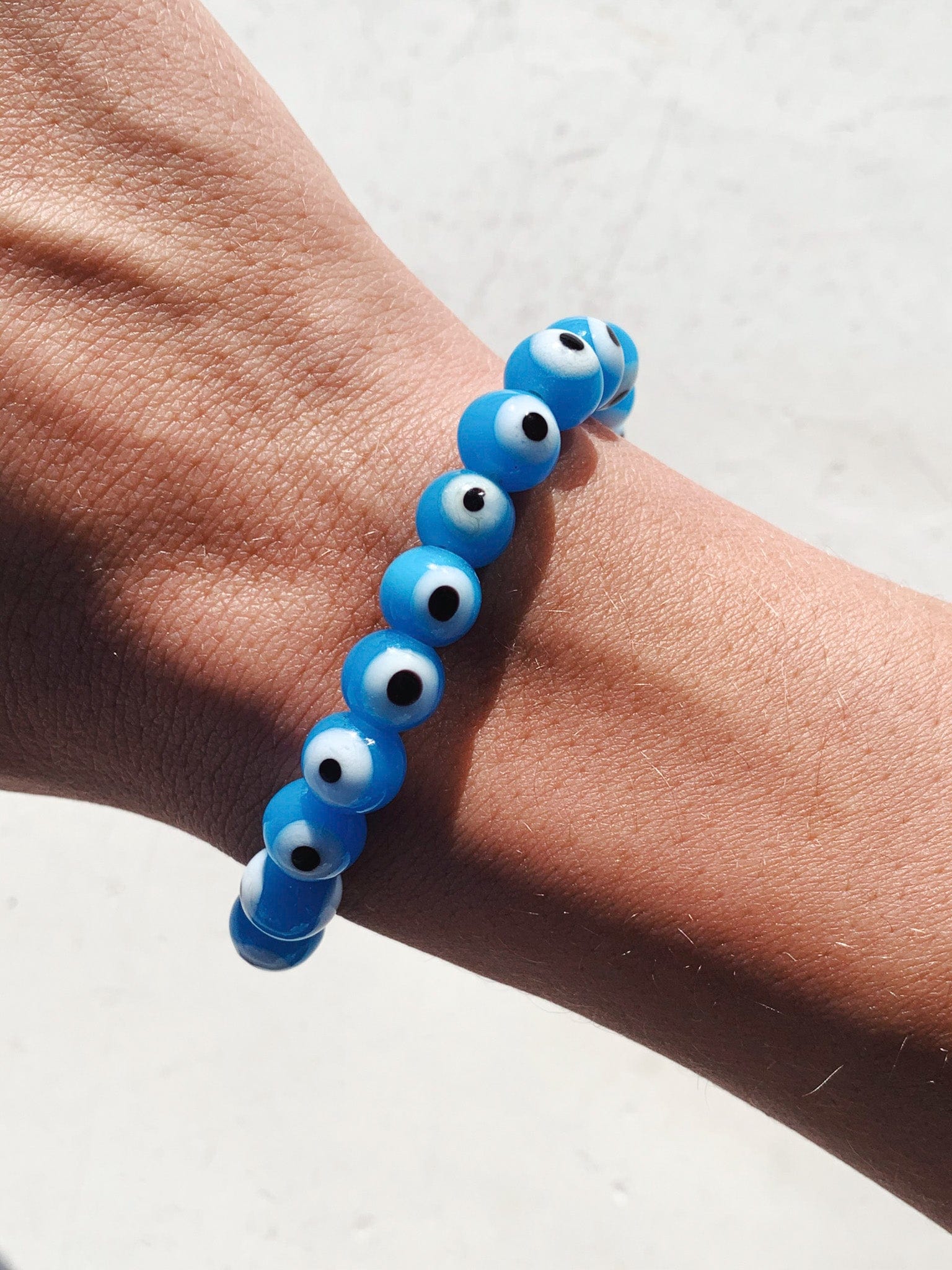 Evil Eye Tumble Bracelet - Light Blue jewellery cleanse & co.