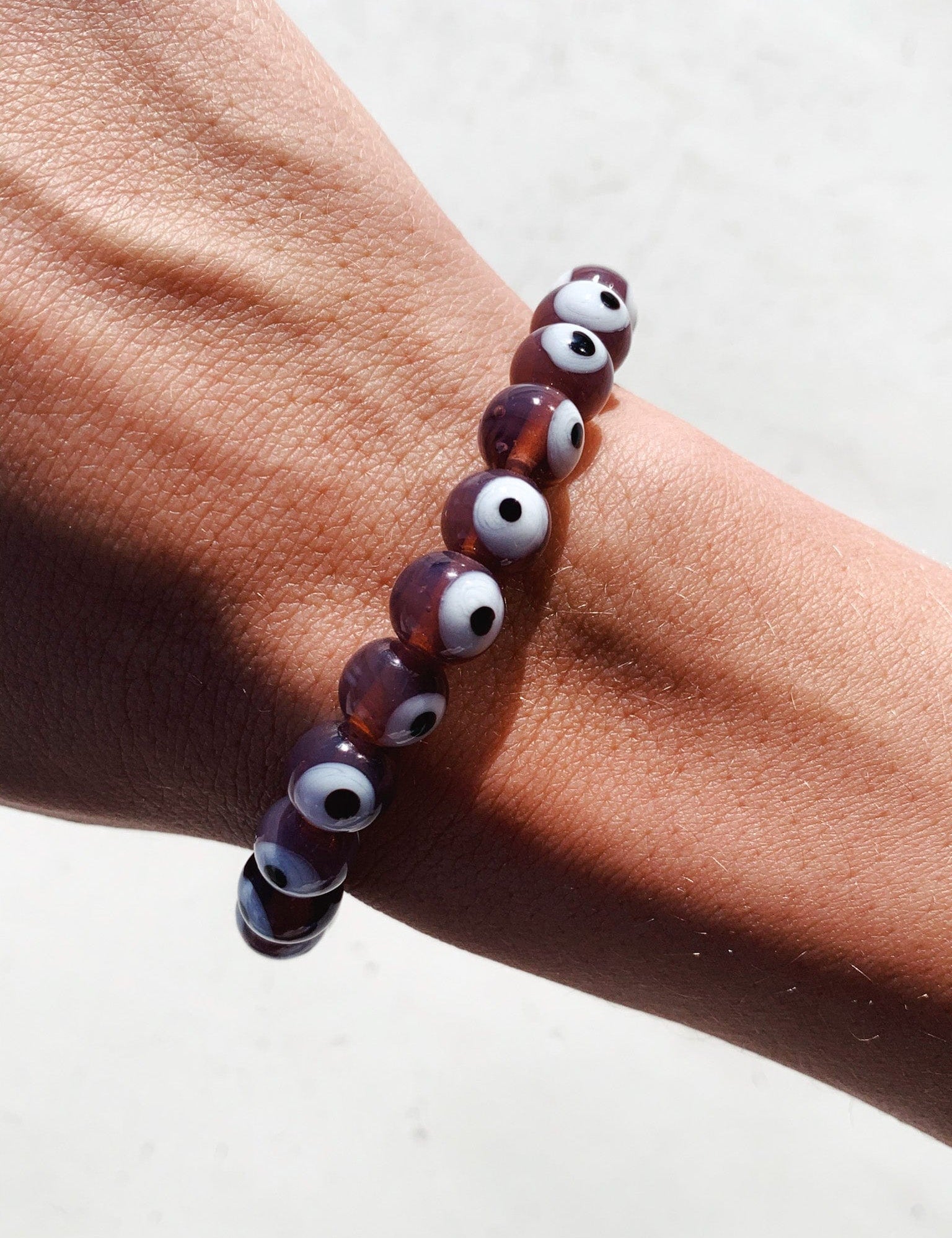 Evil Eye Tumble Bracelet - Mauve jewellery cleanse & co.