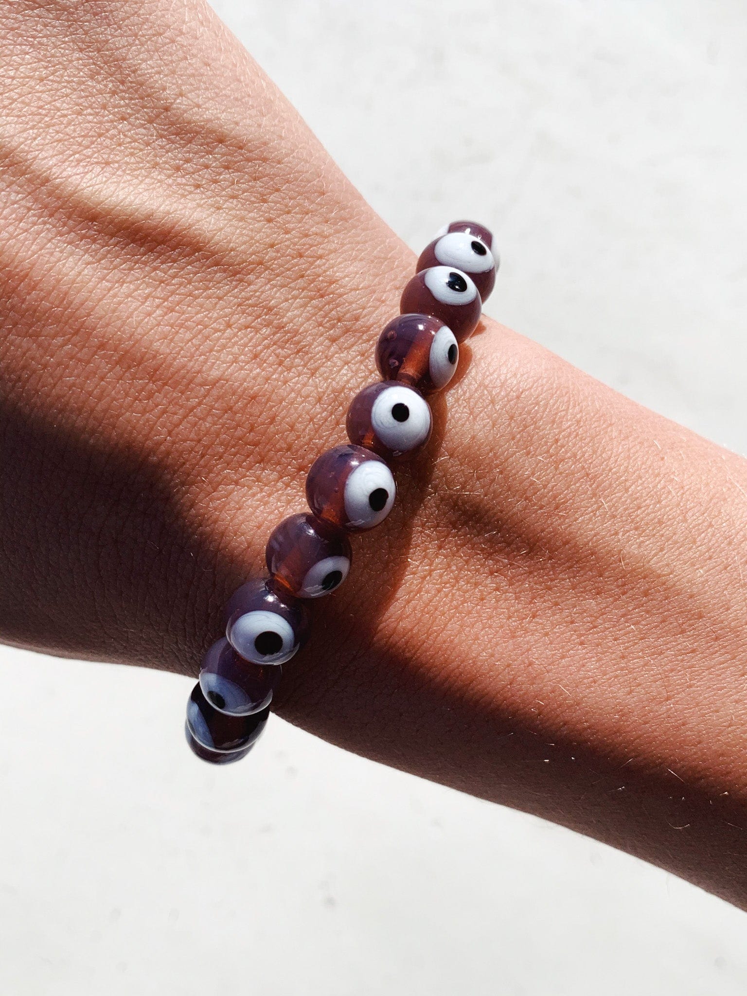 Evil Eye Tumble Bracelet - Mauve jewellery cleanse & co.