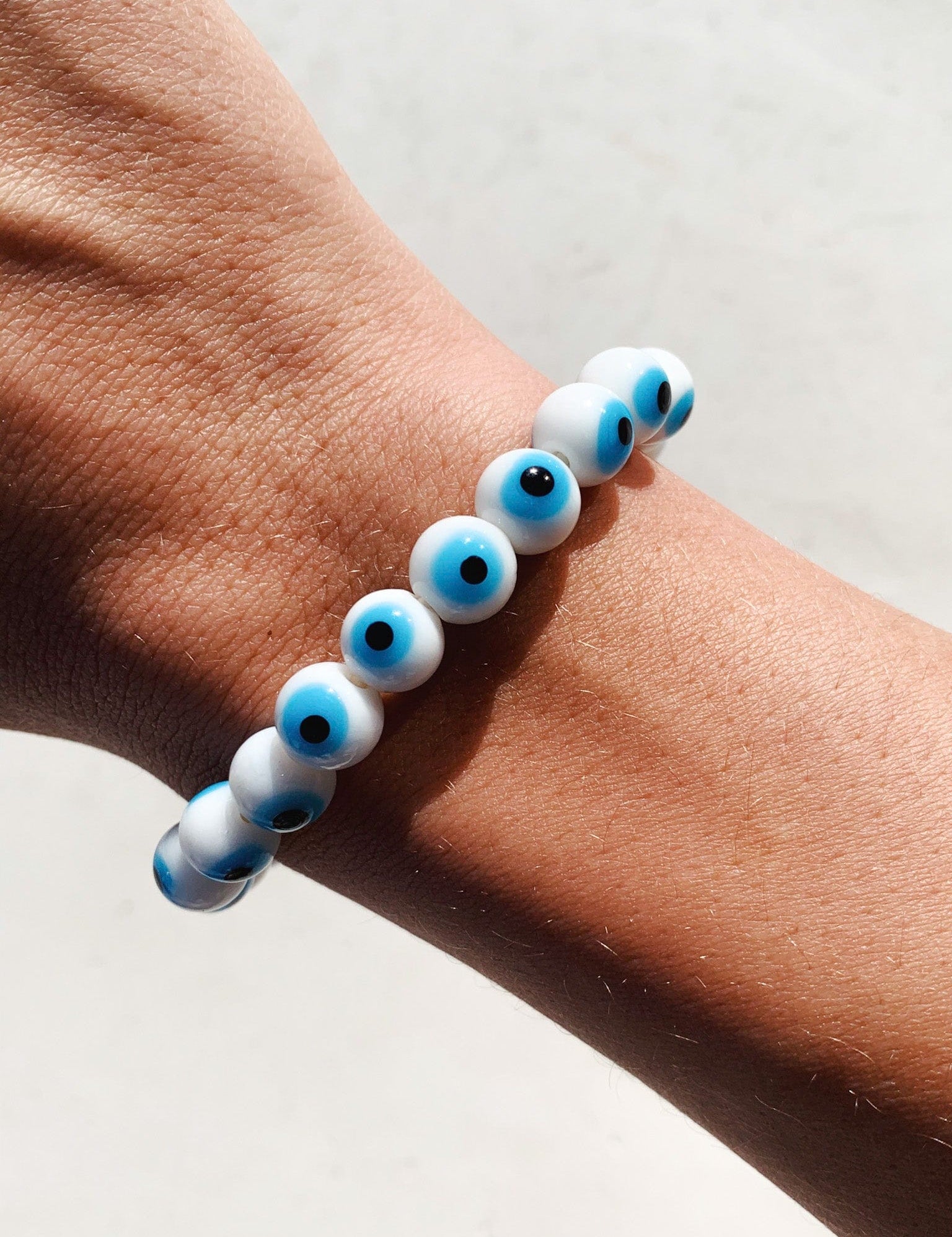 Evil Eye Tumble Bracelet - White jewellery cleanse & co.