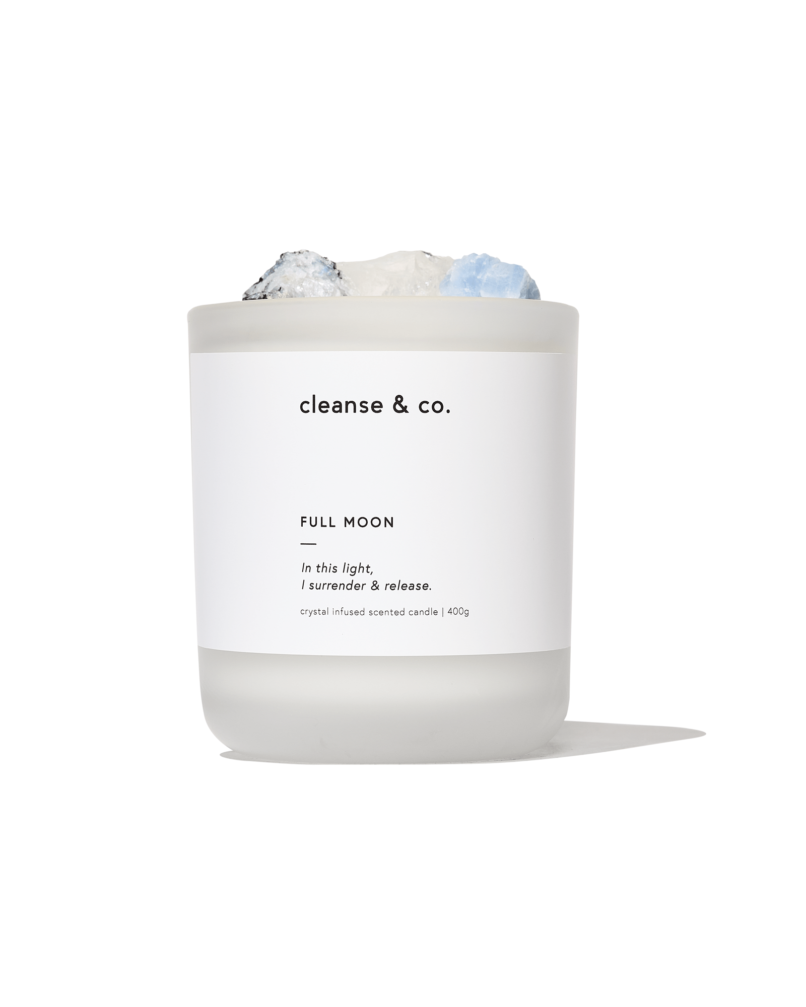 Full Moon Intention Crystal Candle candle cleanse and co.
