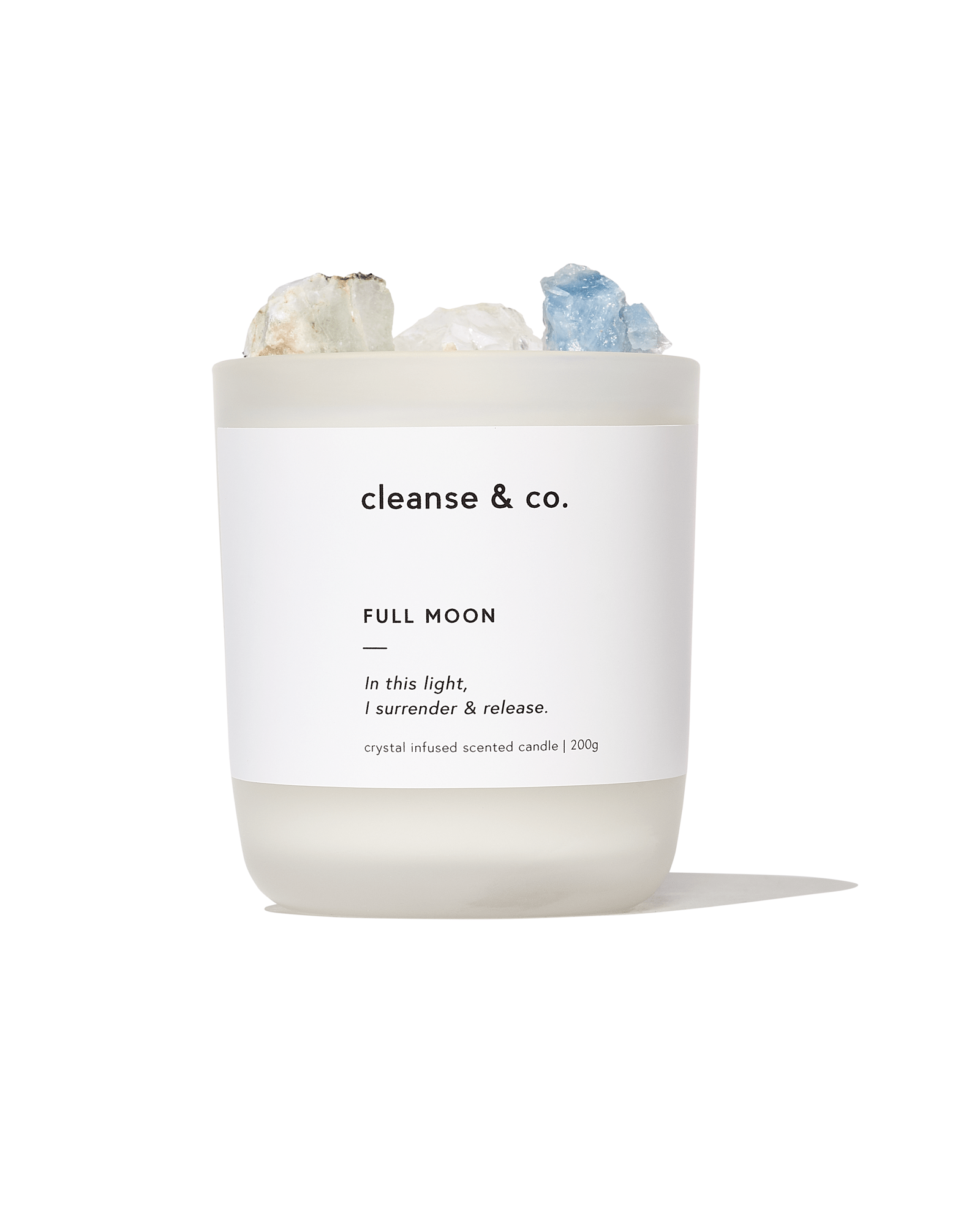 Full Moon Intention Crystal Candle candle cleanse and co.