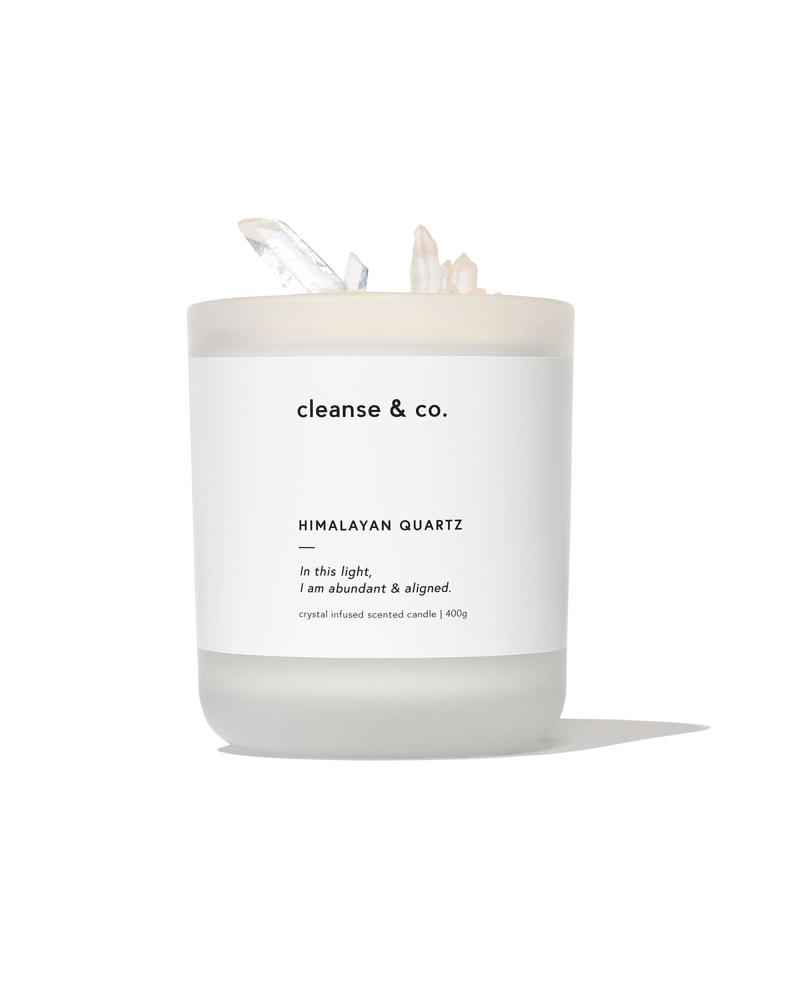 Himalayan Quartz Crystal Candle - abundant & aligned candle cleanse and co.
