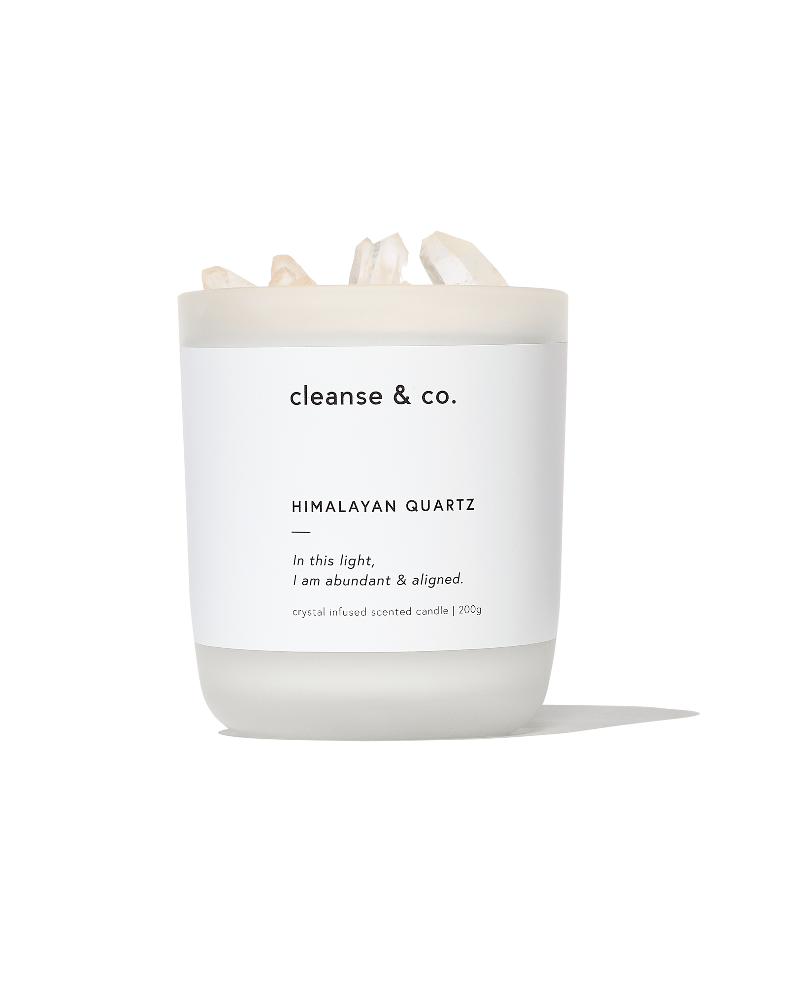 Himalayan Quartz Crystal Candle - abundant & aligned candle cleanse and co.