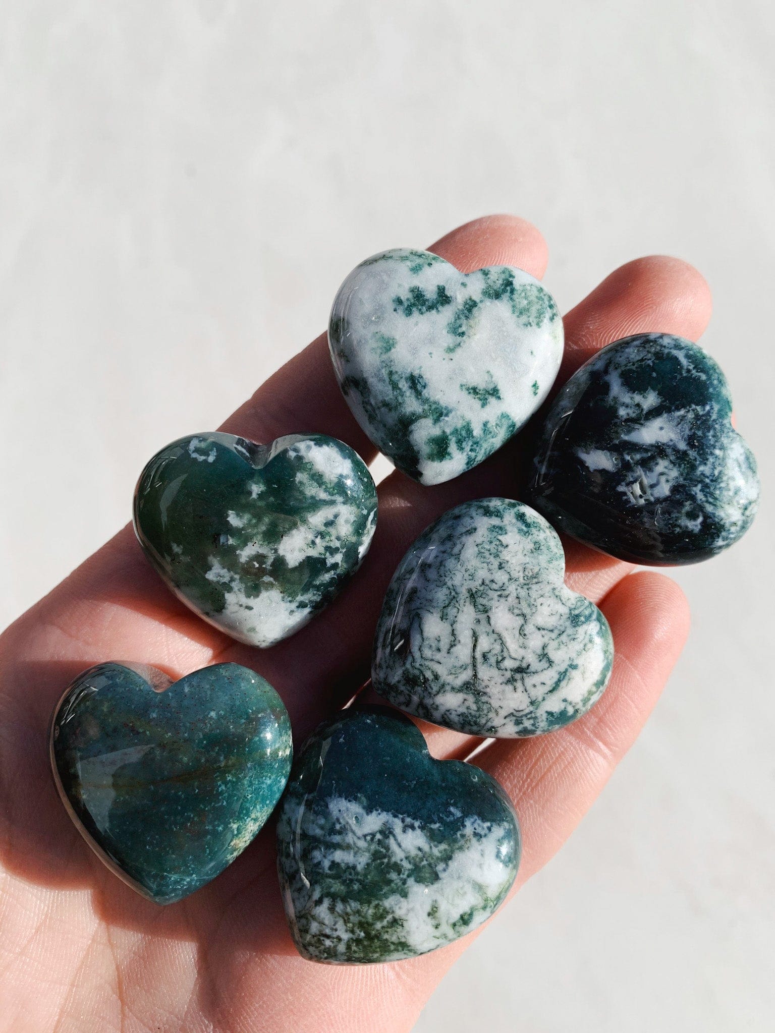 Moss Agate Mini Heart cleanse & co.