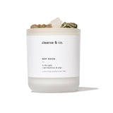 New Moon Intention Crystal Candle candle cleanse and co.