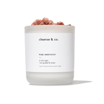 Pink Amethyst Intention Crystal Candle - guided & loved candle cleanse and co.