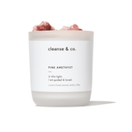 Pink Amethyst Intention Crystal Candle - guided & loved candle cleanse and co.