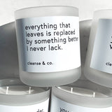 Quote Candle 400g - I Never Lack candle cleanse & co.