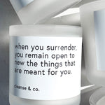 Quote Candle 400g - Surrender candle cleanse & co.