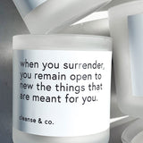 Quote Candle 400g - Surrender candle cleanse & co.
