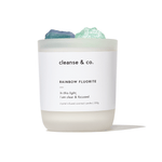 Rainbow Fluorite Intention Crystal Candle - clear & focused candle cleanse and co.