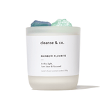 Rainbow Fluorite Intention Crystal Candle - clear & focused candle cleanse and co.
