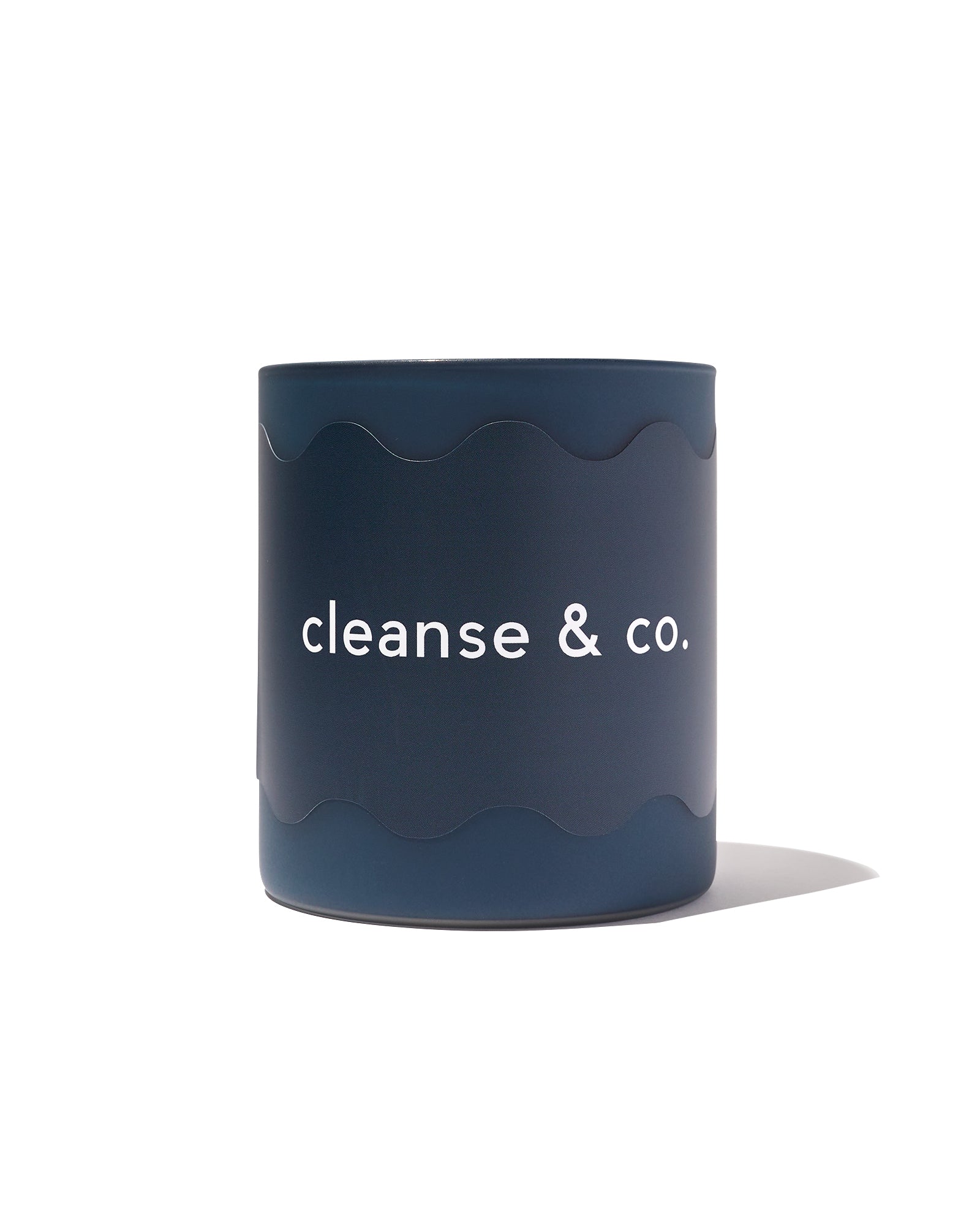Wavy Candle - Navy candle Cashmere Amber & Vanilla cleanse & co.