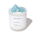 Crystal Candle with Raw Aquamarine