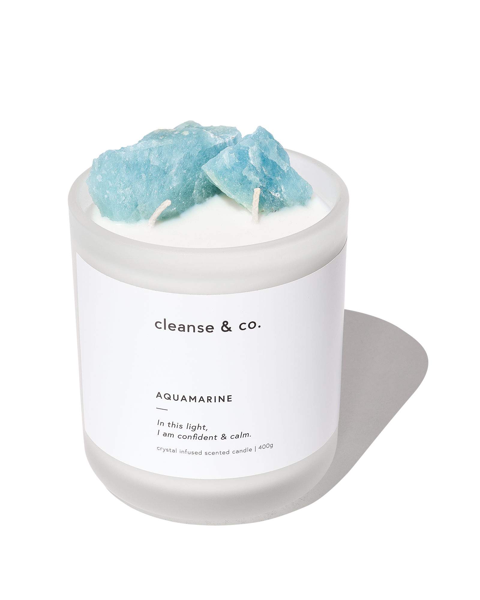 Aquamarine Crystal Candle