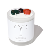 Aries Zodiac Crystal Candle