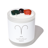 Aries Zodiac Crystal Candle