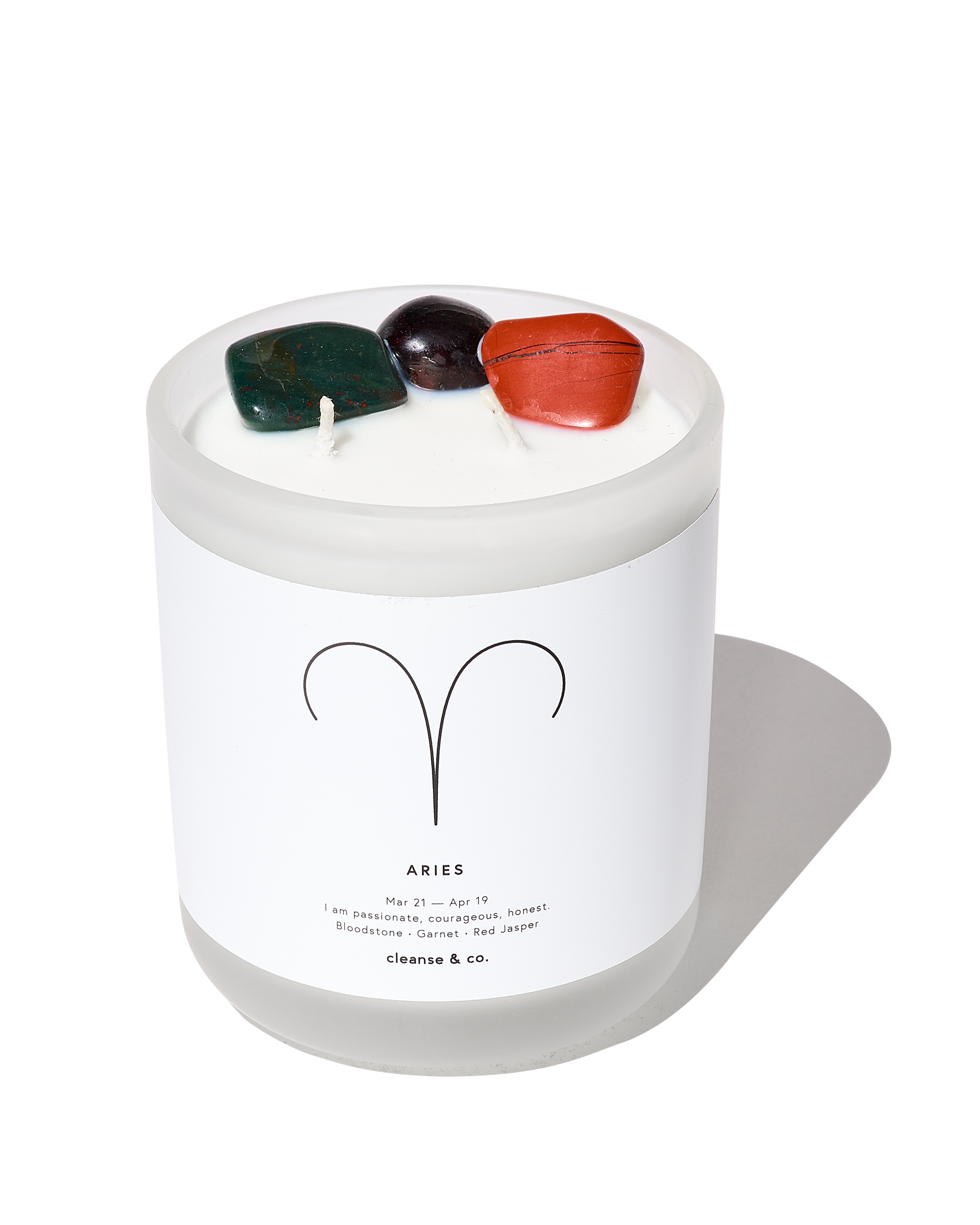 Aries Zodiac Crystal Candle