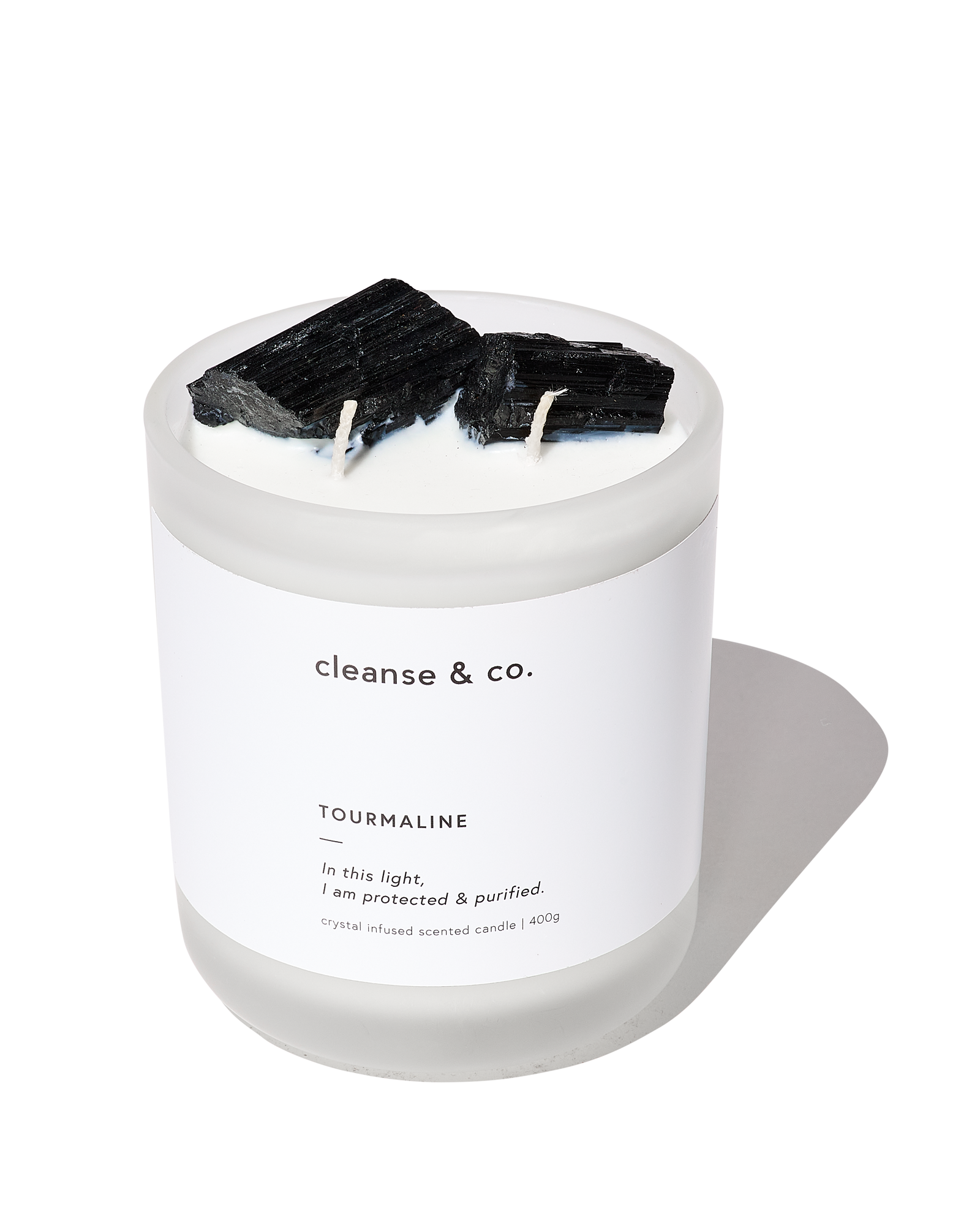 Black Tourmaline Crystal Candle