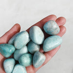 Cleanse & Co. Amazonite. Ethically Sourced Tumbled Crystal.