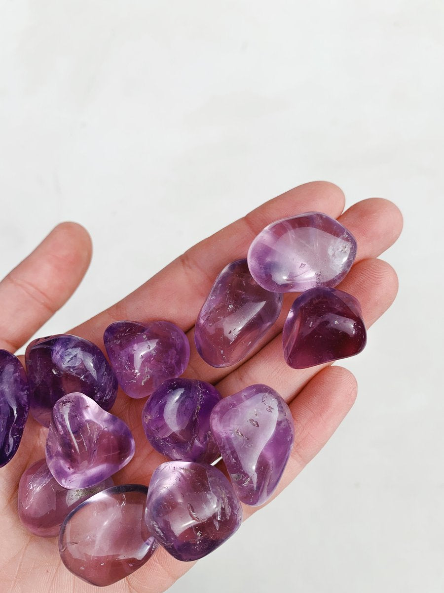Cleanse & Co. Amethyst. Ethically Sourced Tumbled Crystal.
