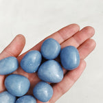 Cleanse & Co. Angelite. Ethically Sourced Tumbled Crystal.