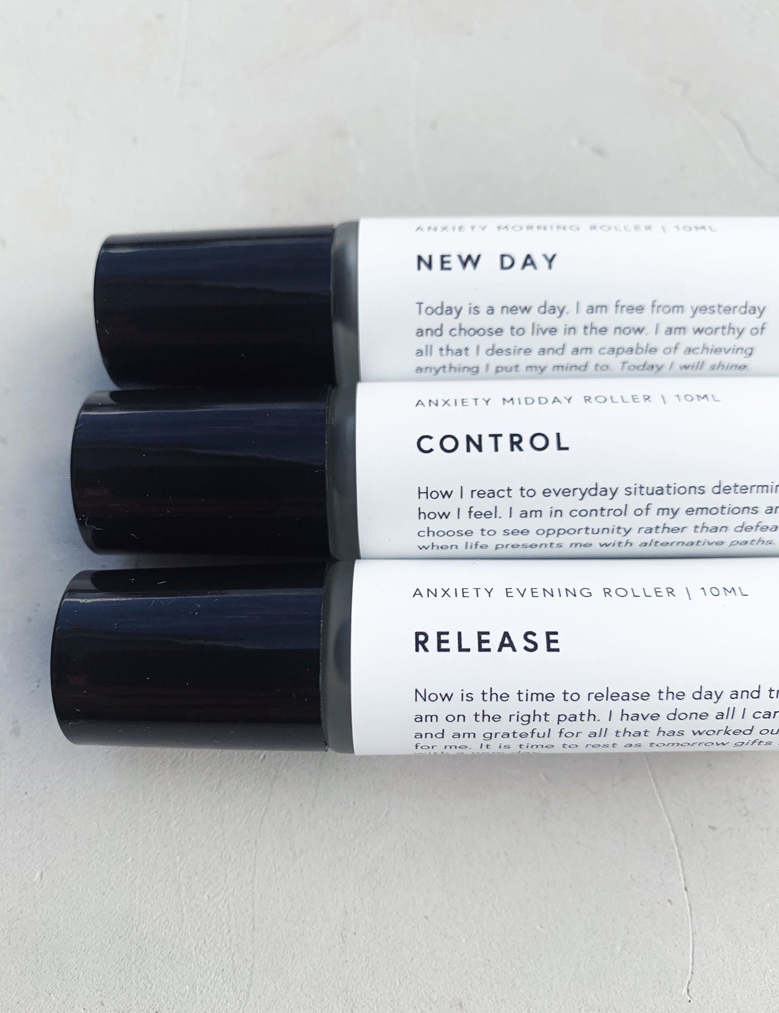 Cleanse & Co. Anxiety Roller Trio Essential Oil Blend.