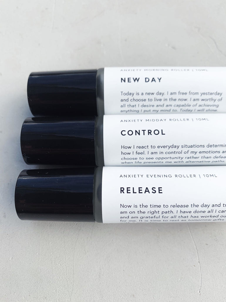 Cleanse & Co. Anxiety Roller Trio Essential Oil Blend.