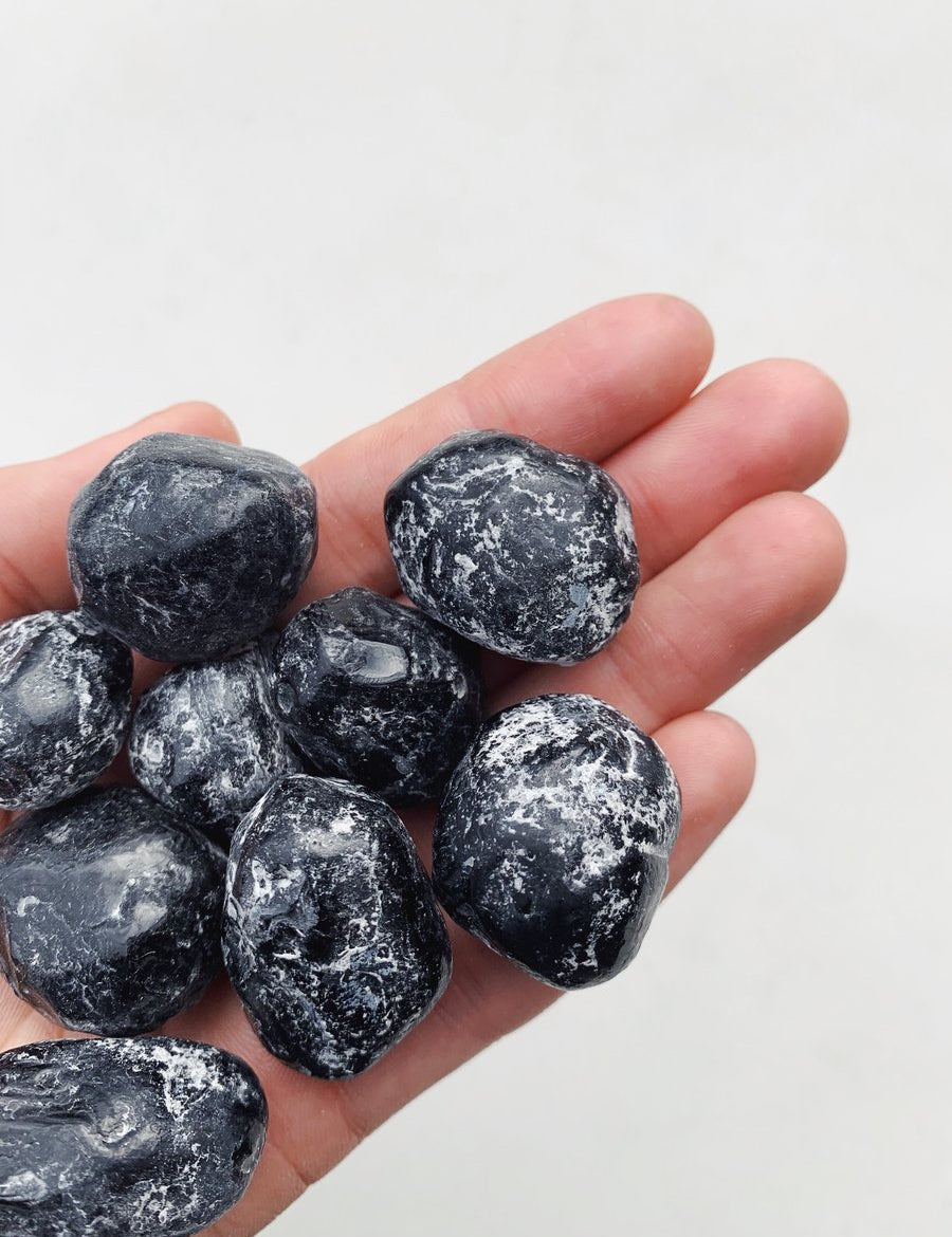 Cleanse & Co. Apache Tears. Ethically Sourced Tumbled Crystal.