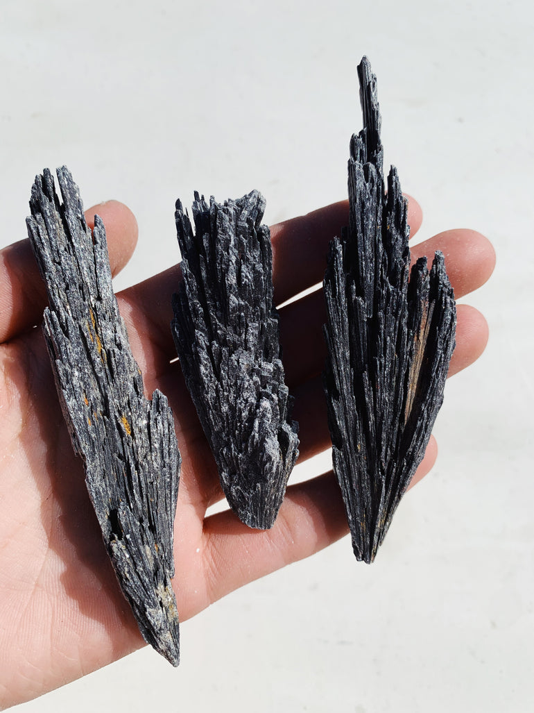 CLEANSE & CO. Black Kyanite Cluster. Ethically Sourced Crystal Clusters.