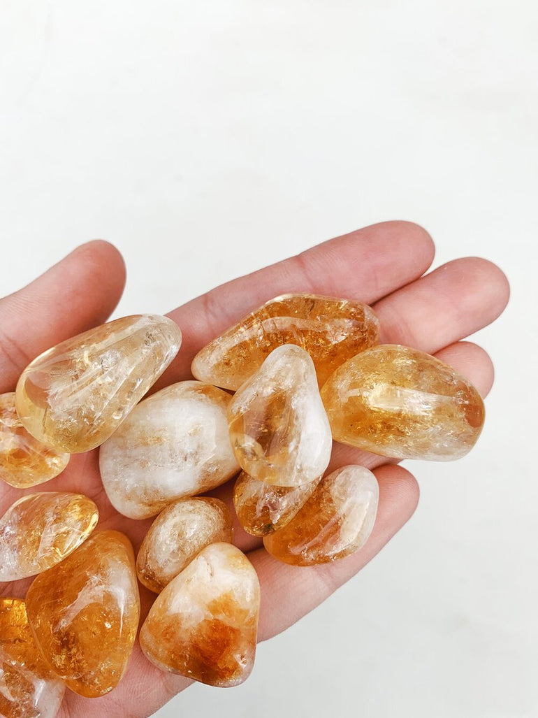 CLEANSE & CO. Citrine. Ethically Sourced Tumbled Crystal.