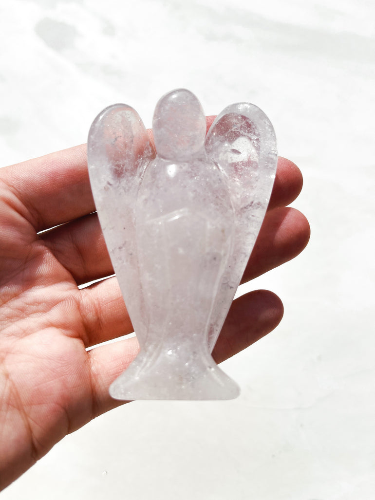 Cleanse & Co. Clear Quartz Crystal Angel. Ethically Sourced Polished Crystal.