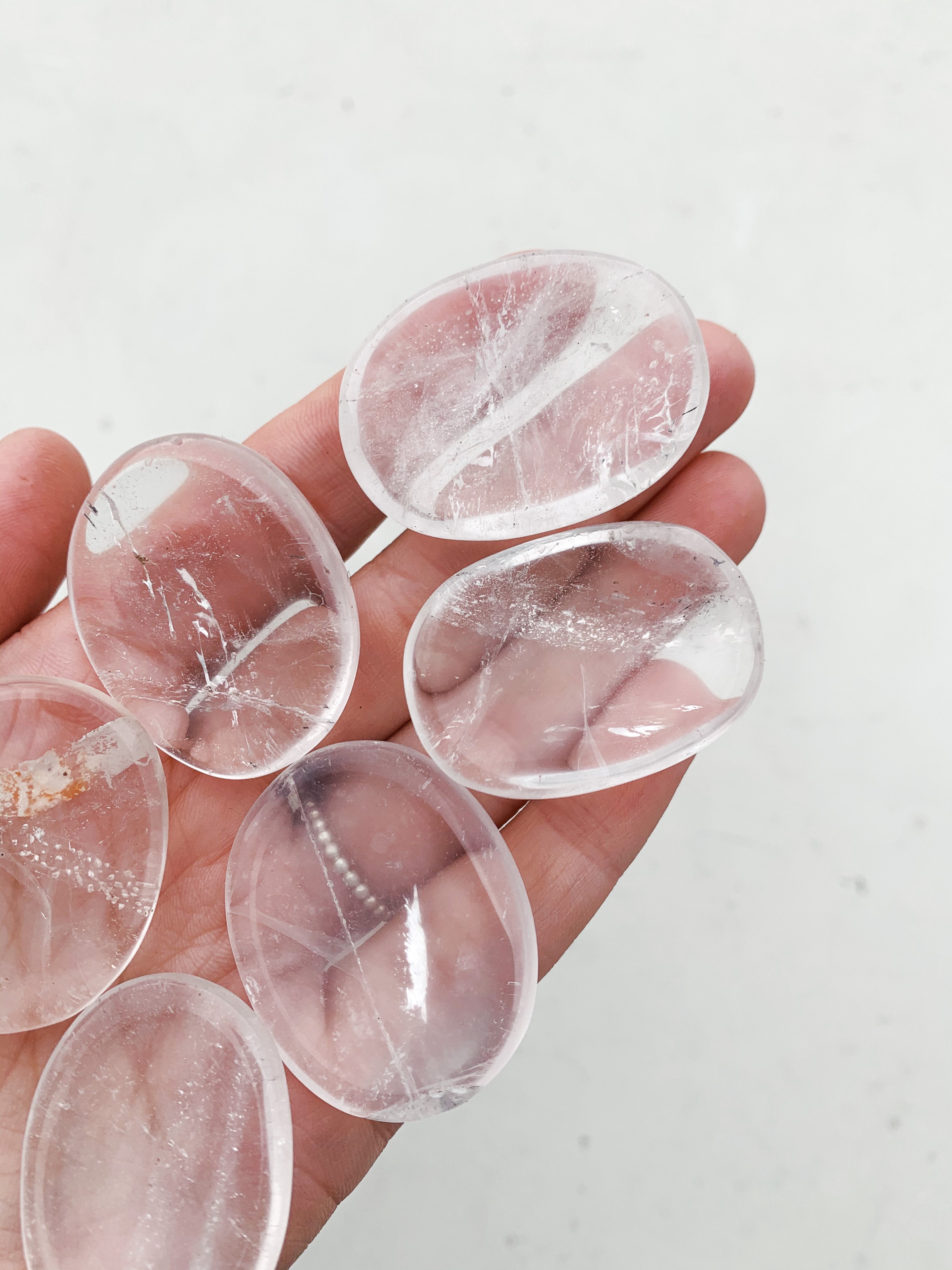 Cleanse & Co. Clear Quartz Crystal Worry Stone. Ethically Sourced Crystals.